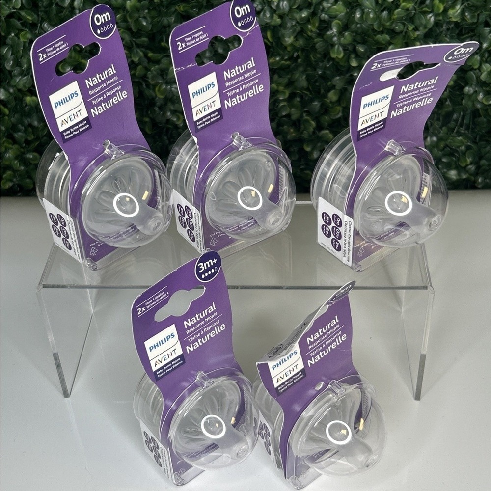 Philips Avent Natural Response Nipple 0m 1 Flow,  Natural Nipples 5 - 2PACKS